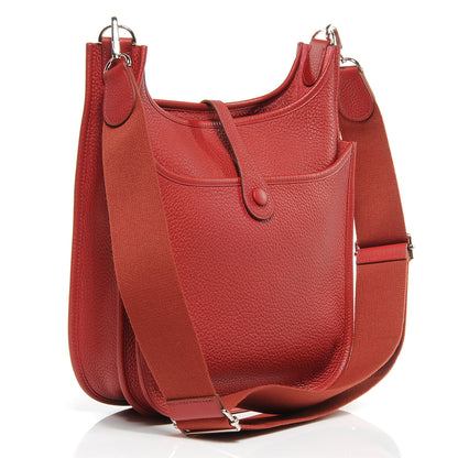 Hermes Taurillon Clemence Evelyne III PM Rouge Garance 3 of 8