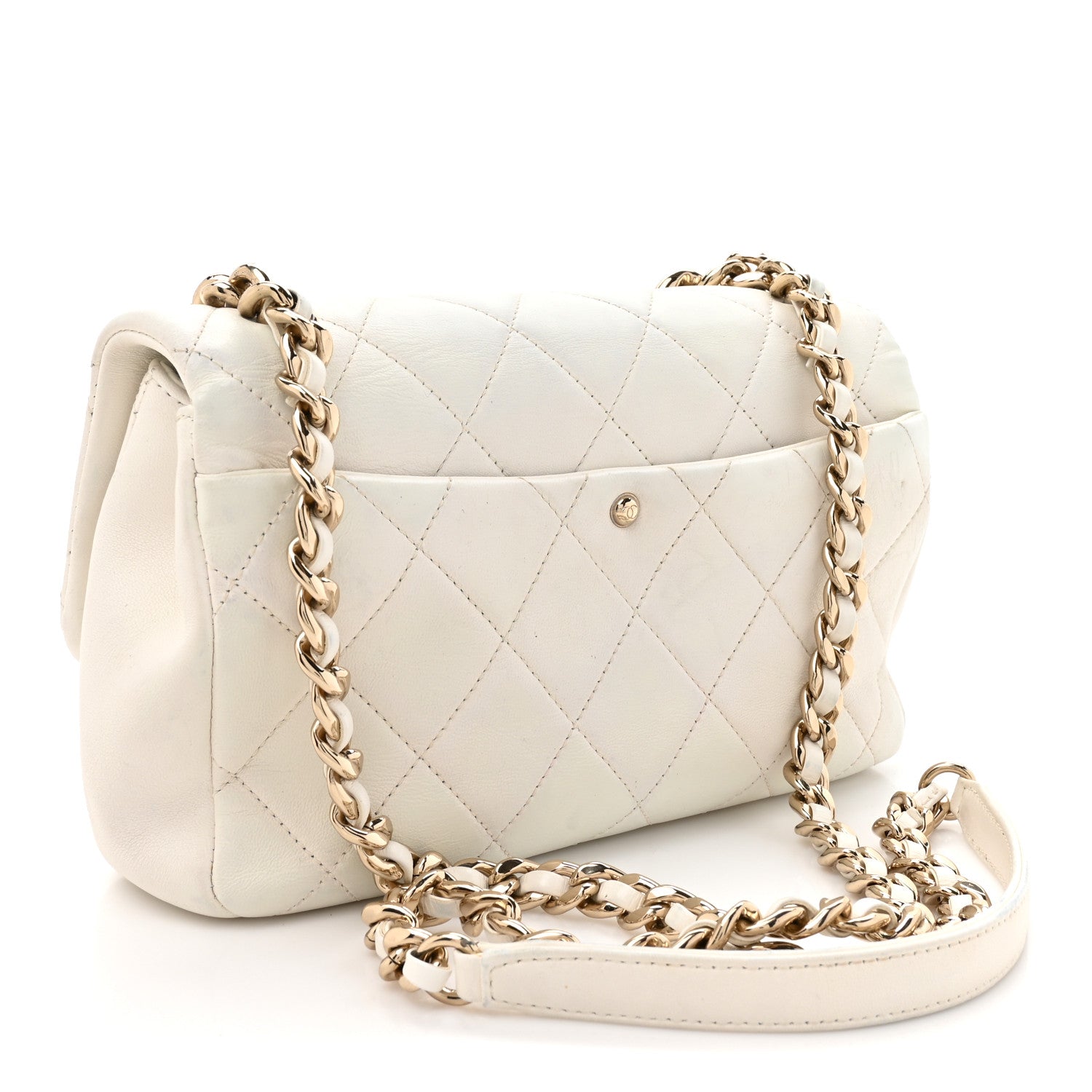 Chanel Lambskin Quilted Resin Bi-Color Chain Flap Bag White 2 of 14