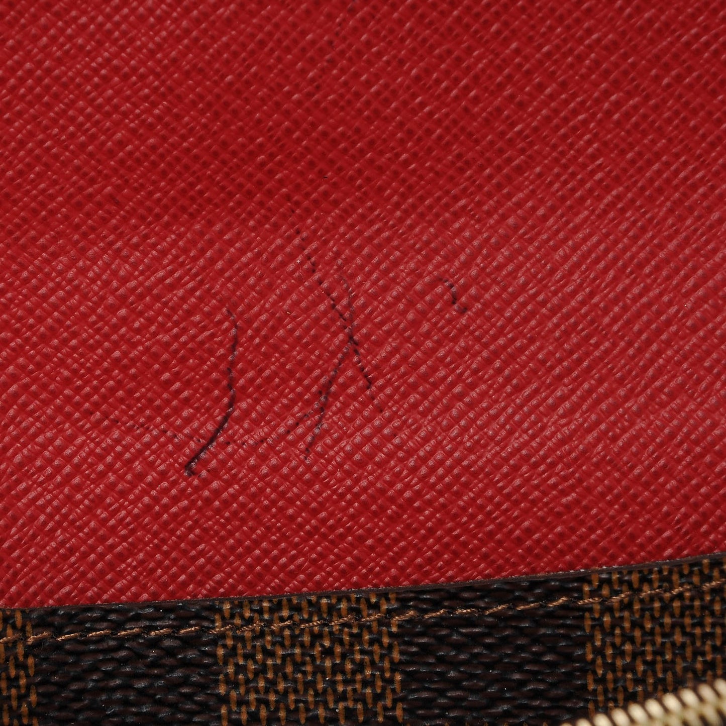 Damier Ebene Emilie Wallet Red