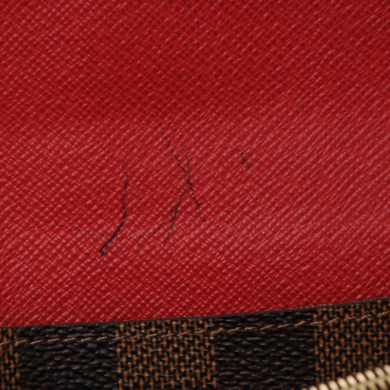 Louis Vuitton Damier Ebene Emilie Wallet Red 6 of 9