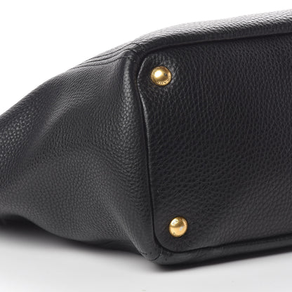 Prada Vitello Daino Side Pocket Tote Black 9 of 10