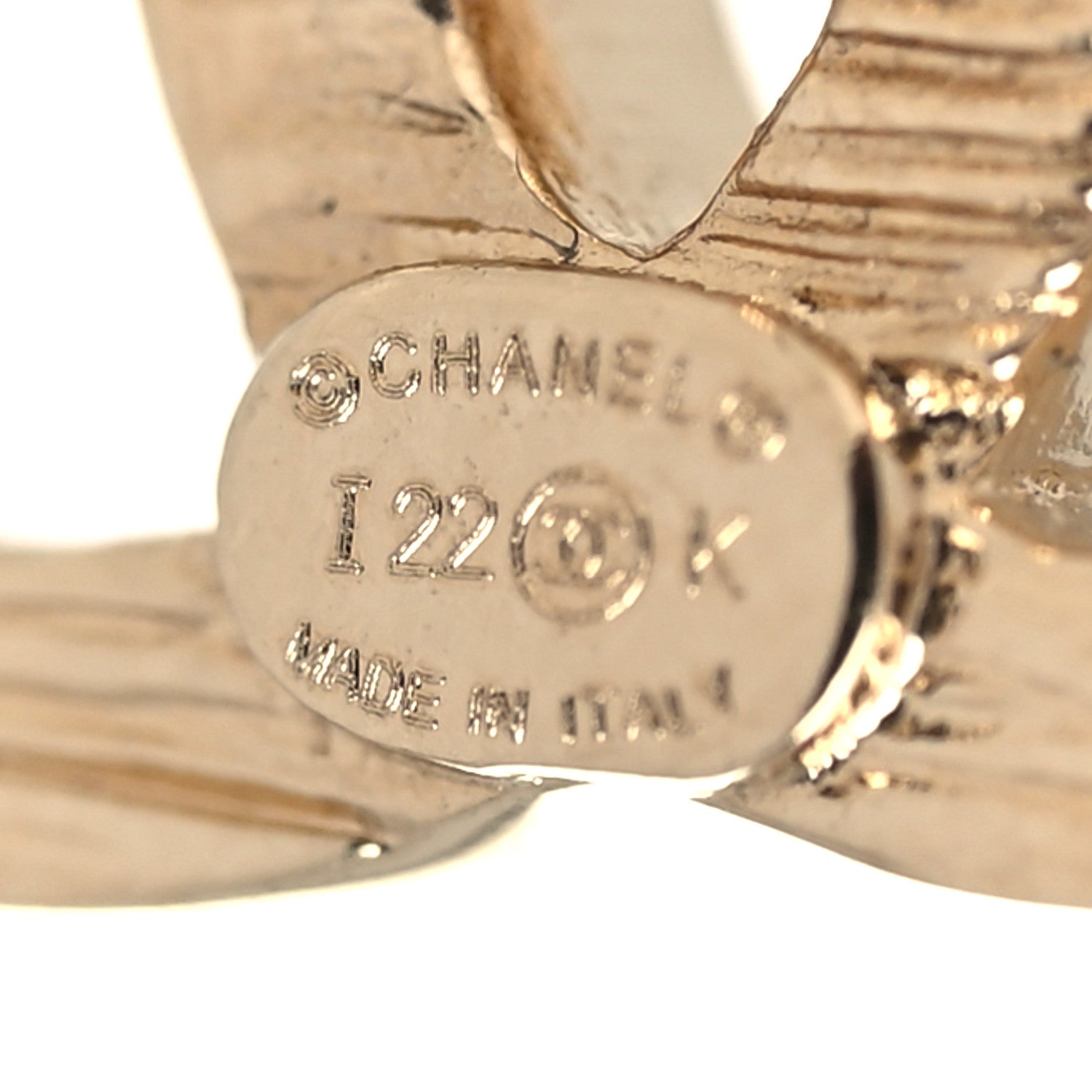 Chanel Crystal Metal CC Earrings Gold 5 of 6