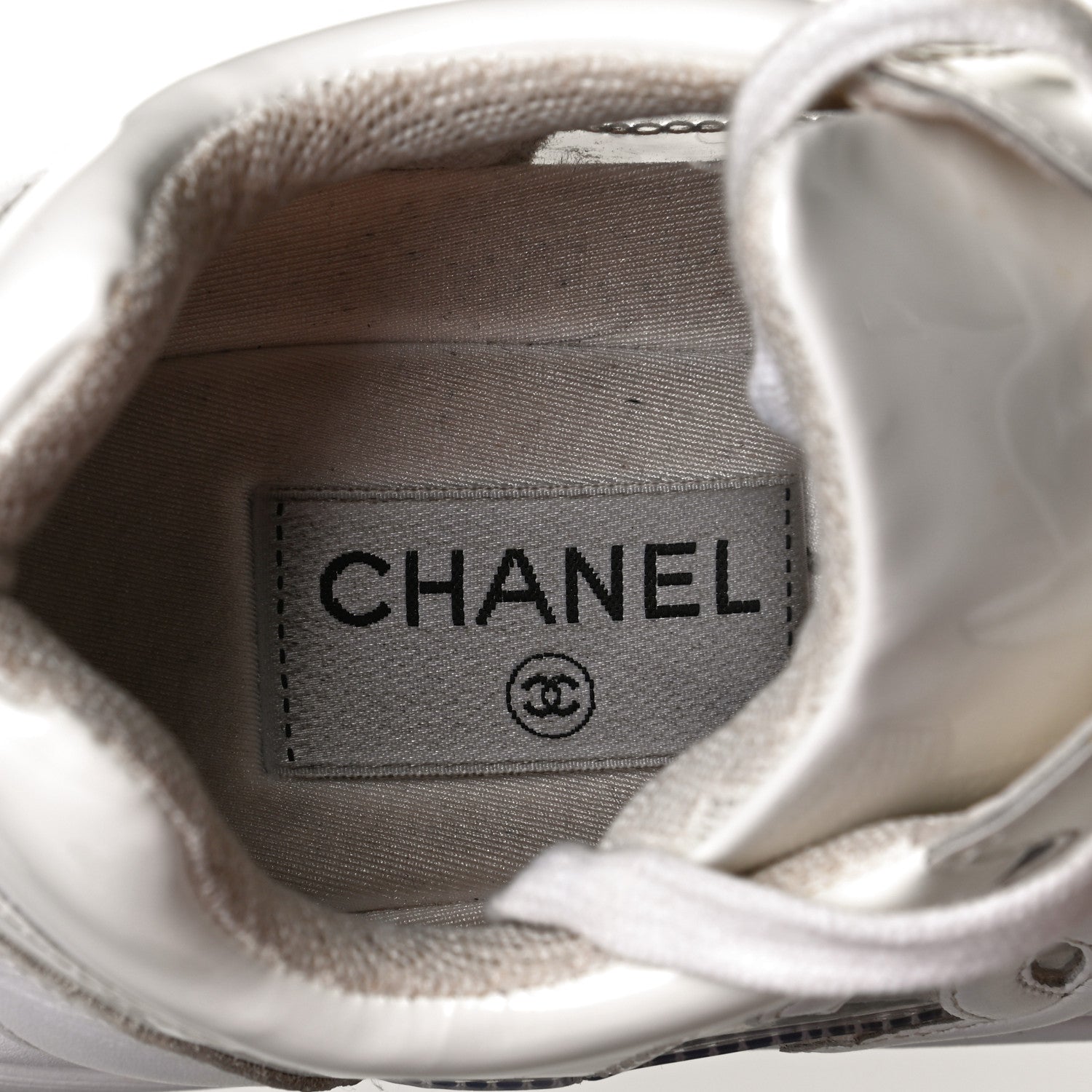 Chanel Calfskin Patent Transparent Womens CC Sneakers 38.5 White 18 of 18