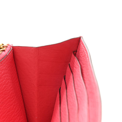 Hermes Chevre Mysore Kelly Longue Wallet Rose Lipstick 9 of 11