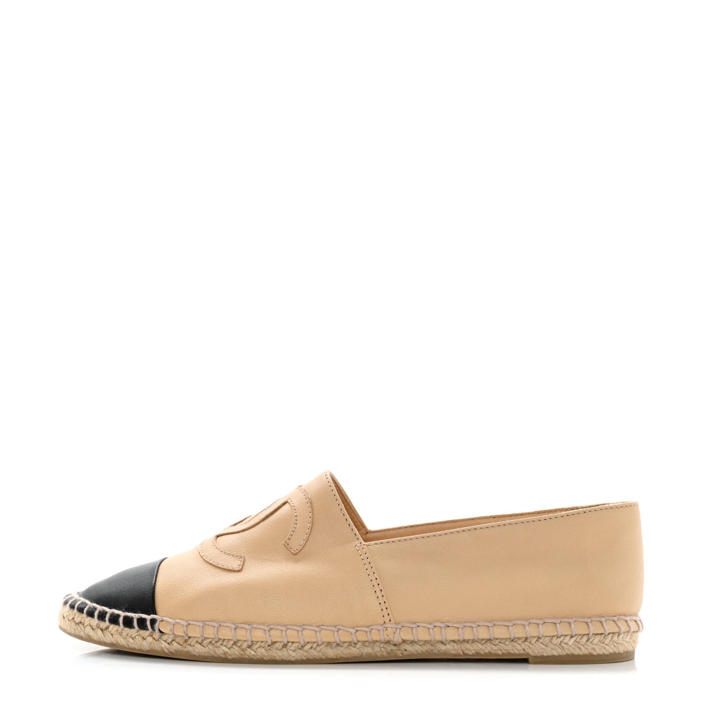 Lambskin CC Espadrilles 39 Beige Black