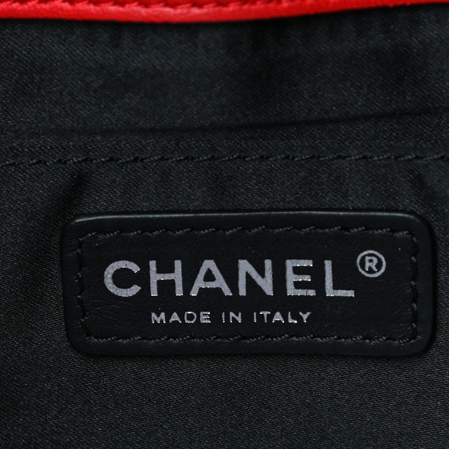 Chanel Lambskin Quilted Medium Graphic Flap Red Black 6 of 12