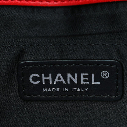 Chanel Lambskin Quilted Medium Graphic Flap Red Black 6 of 12