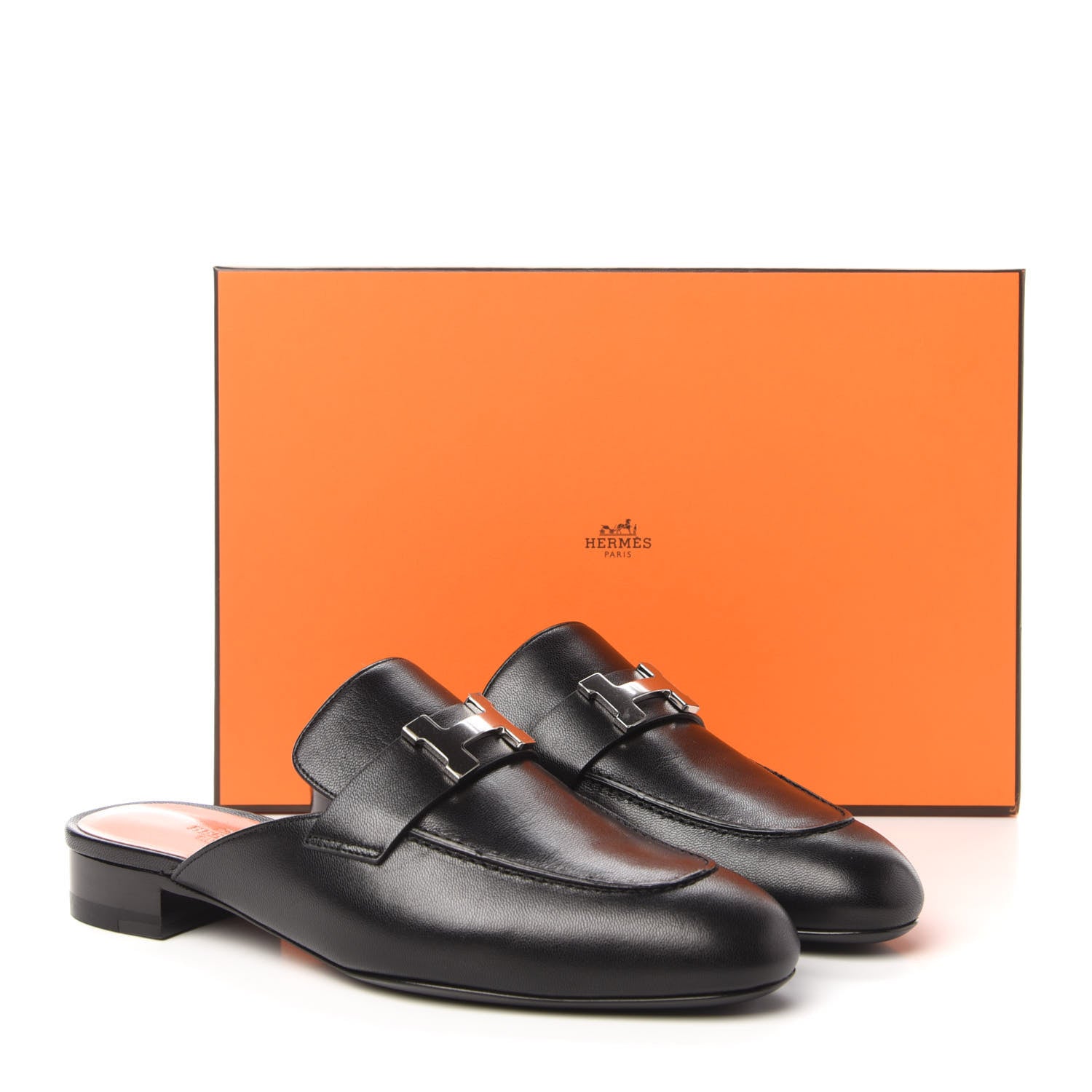 Hermes Goatskin Trocadero Mule 37 Black 9 of 9