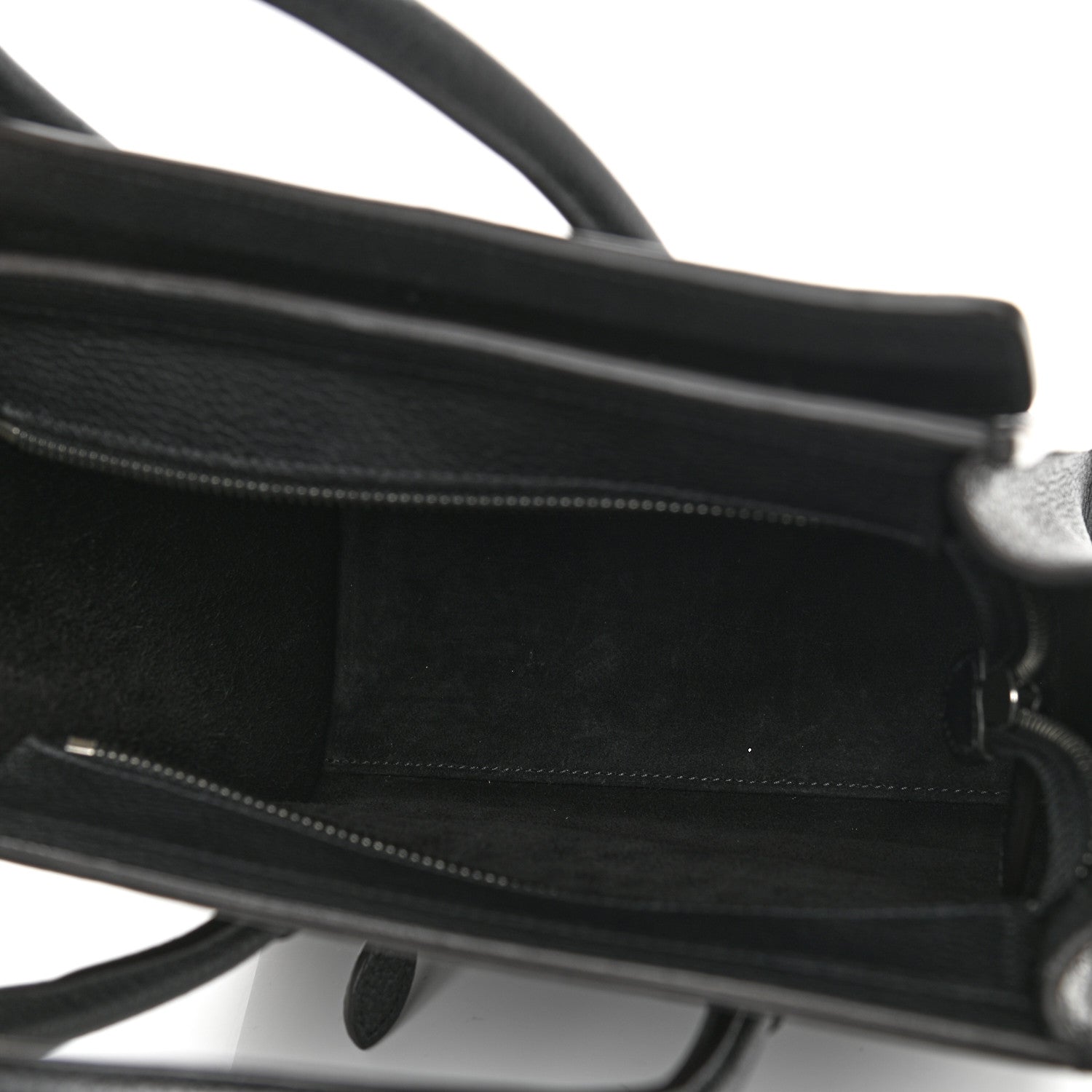 Celine Drummed Calfskin Nano Luggage Black 5 of 9