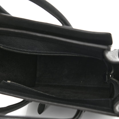 Celine Drummed Calfskin Nano Luggage Black 5 of 9