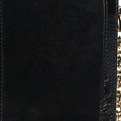 Gucci Suede Patent GG Web Small Ophidia Chain Shoulder Bag Black 11 of 14