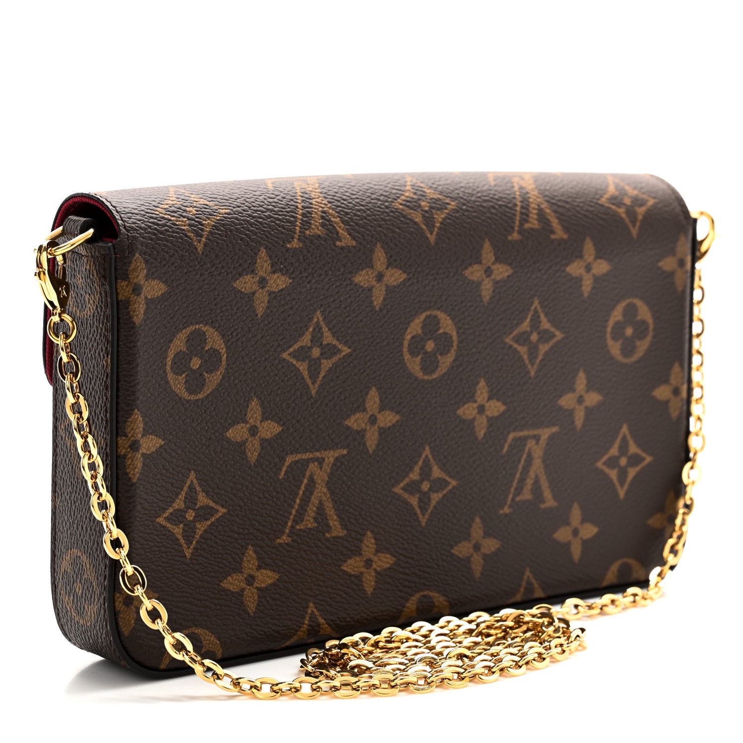 Louis Vuitton Monogram Pochette Felicie Chain Wallet Fuchsia 4 of 12