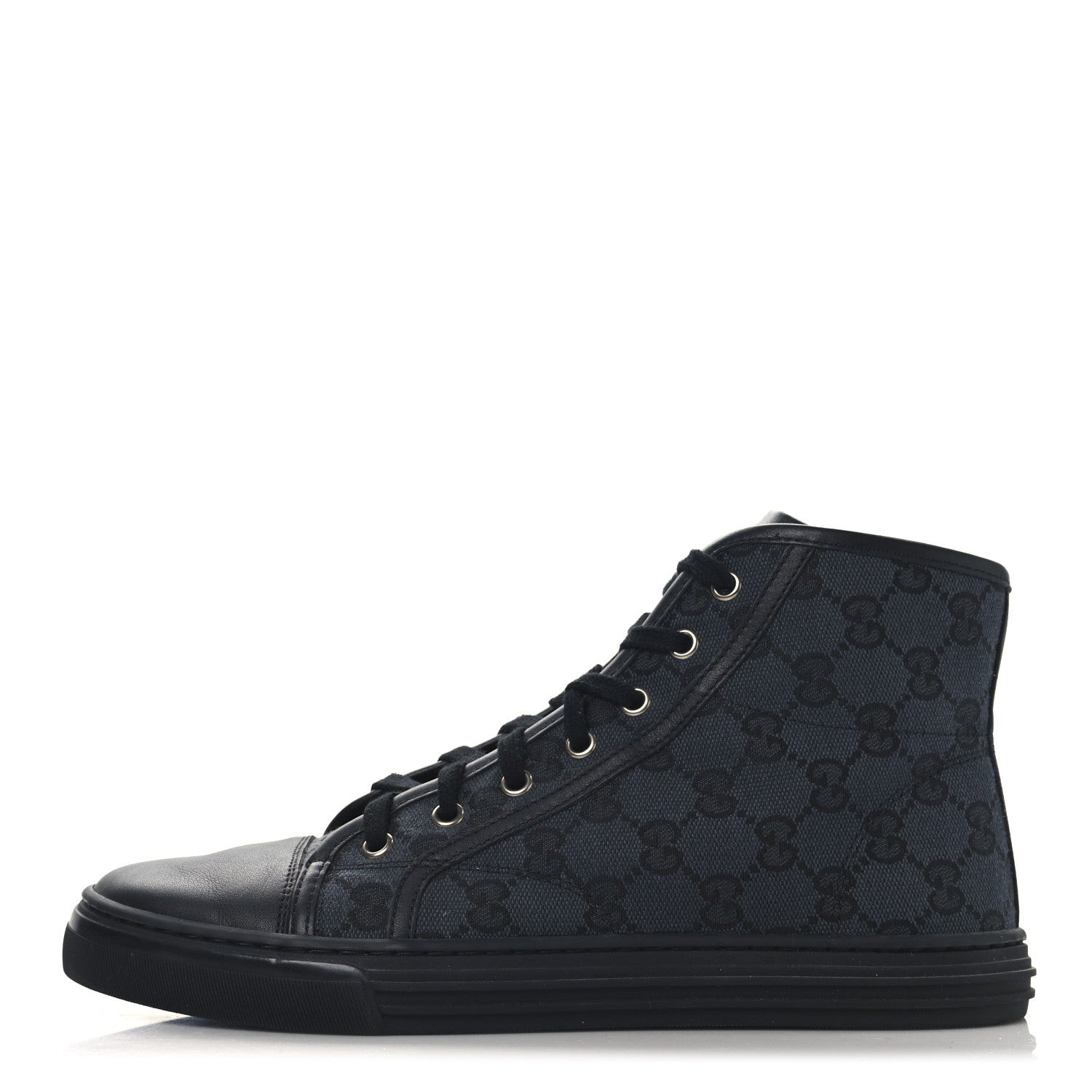 Gucci Monogram High Top Sneakers 39 Black 1 of 10