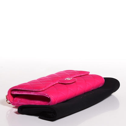 Chanel Velvet Quilted Clutch With Chain Pink 5 of 9