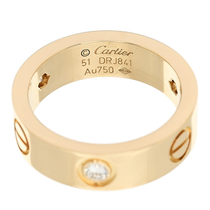 Cartier 18K Yellow Gold 3 Diamond 5.5mm LOVE Ring 51 5.75 4 of 4