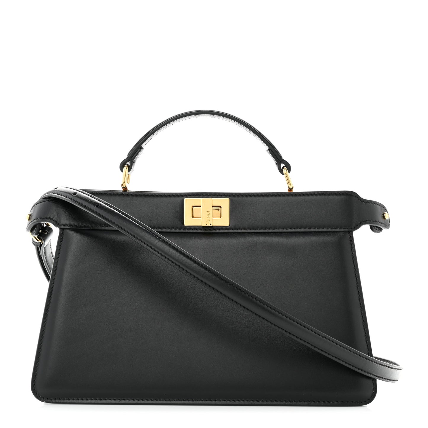 Vitello King Luxor Shiny Nappa Medium Peekaboo I SEE U East West Satchel Black Light Rose