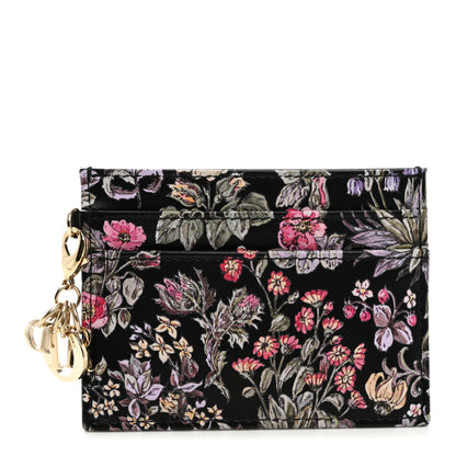 Christian Dior Calfskin Millefiori Printed Miss Dior Glycine Card Holder  Black 1 of 8