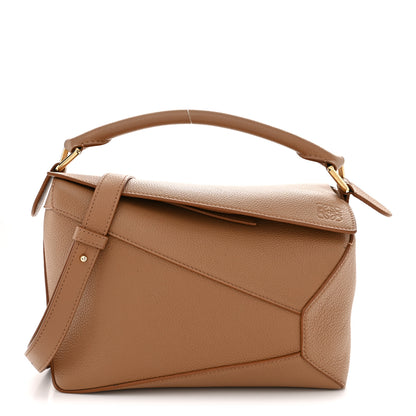 Loewe Grained Calfskin Small Puzzle Edge Bag Toffee 1 of 12