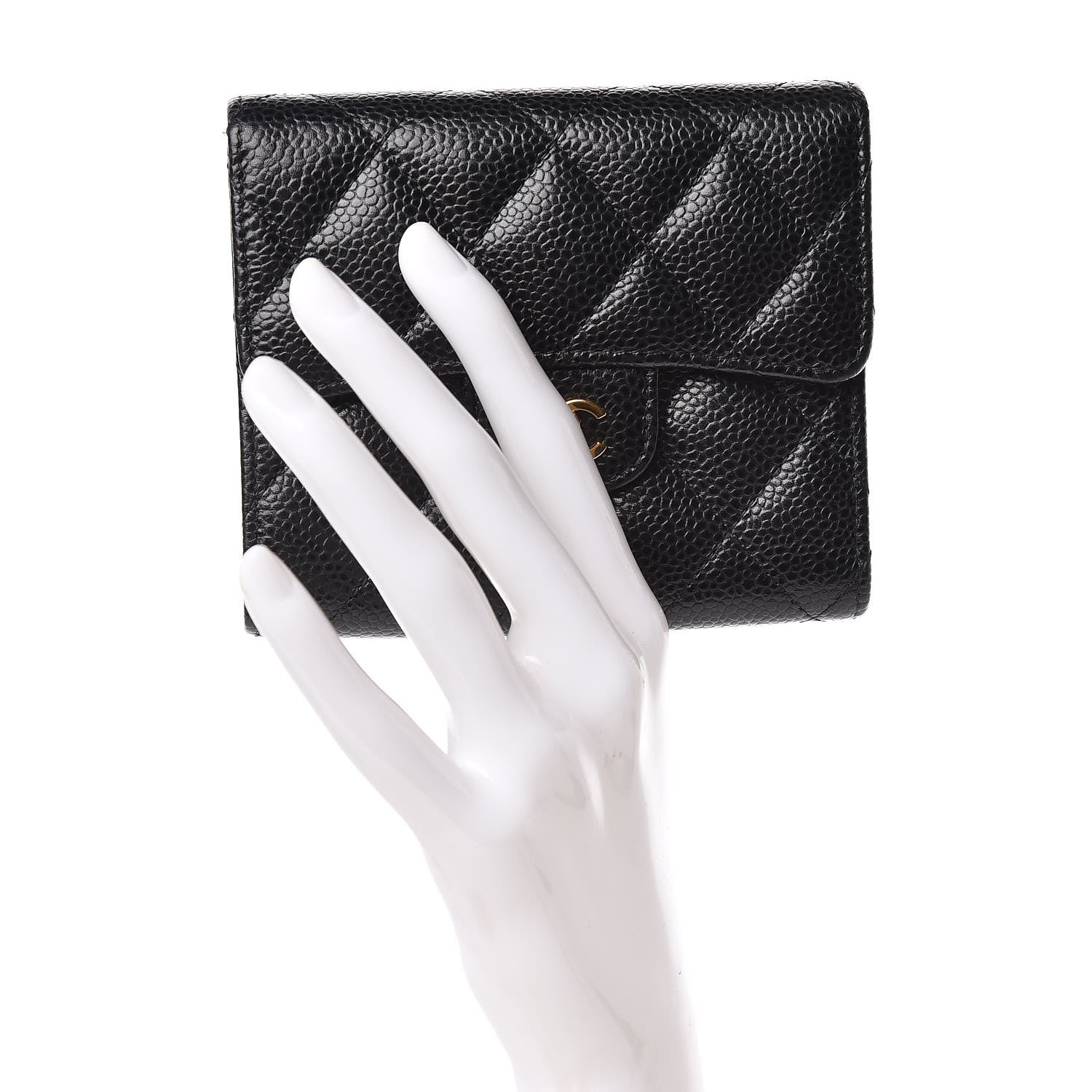 Chanel Caviar Quilted Compact Flap Wallet Black 2 of 10