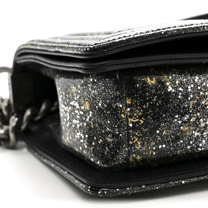 Chanel Glitter Glazed Calfskin Medium Boy Flap Black 9 of 10