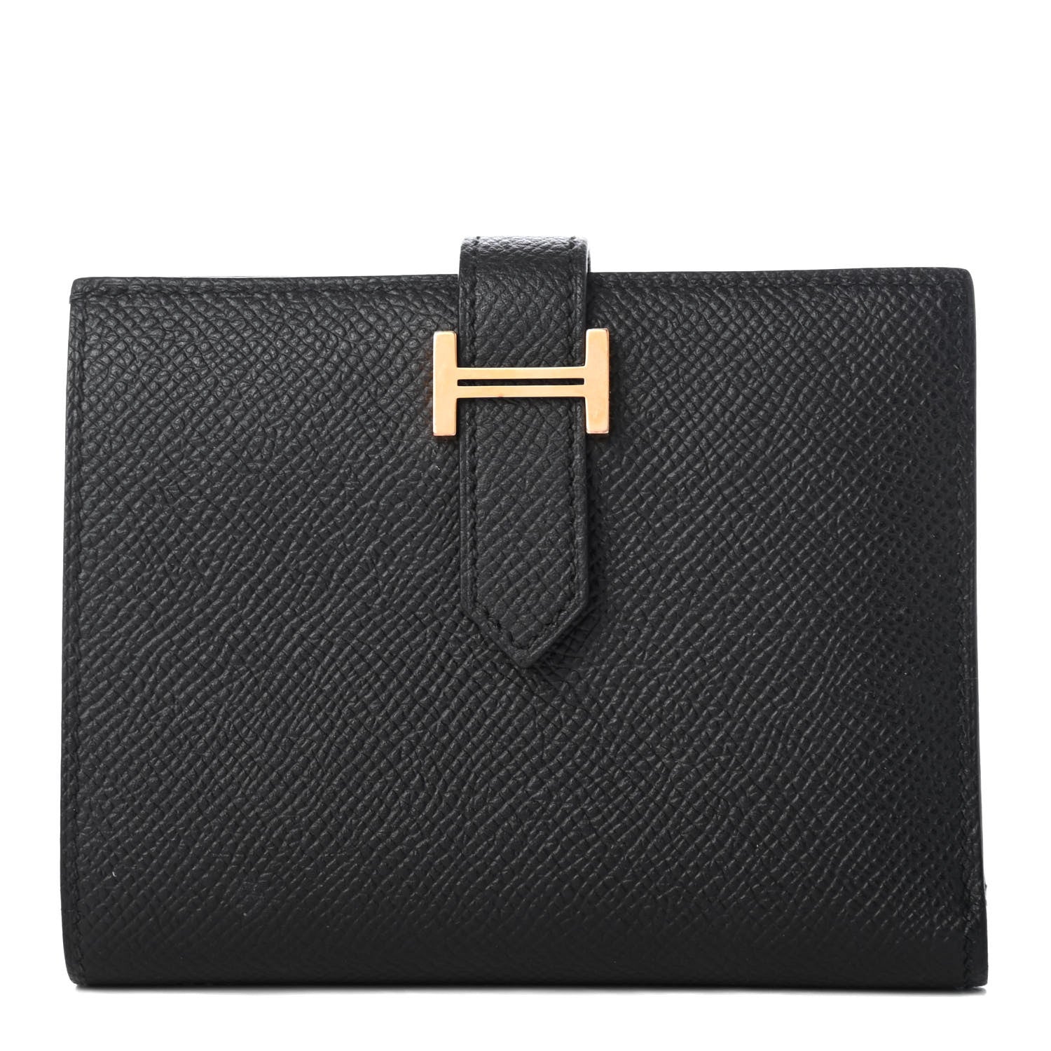 Hermes Epsom Bearn Compact Wallet Black 1 of 8