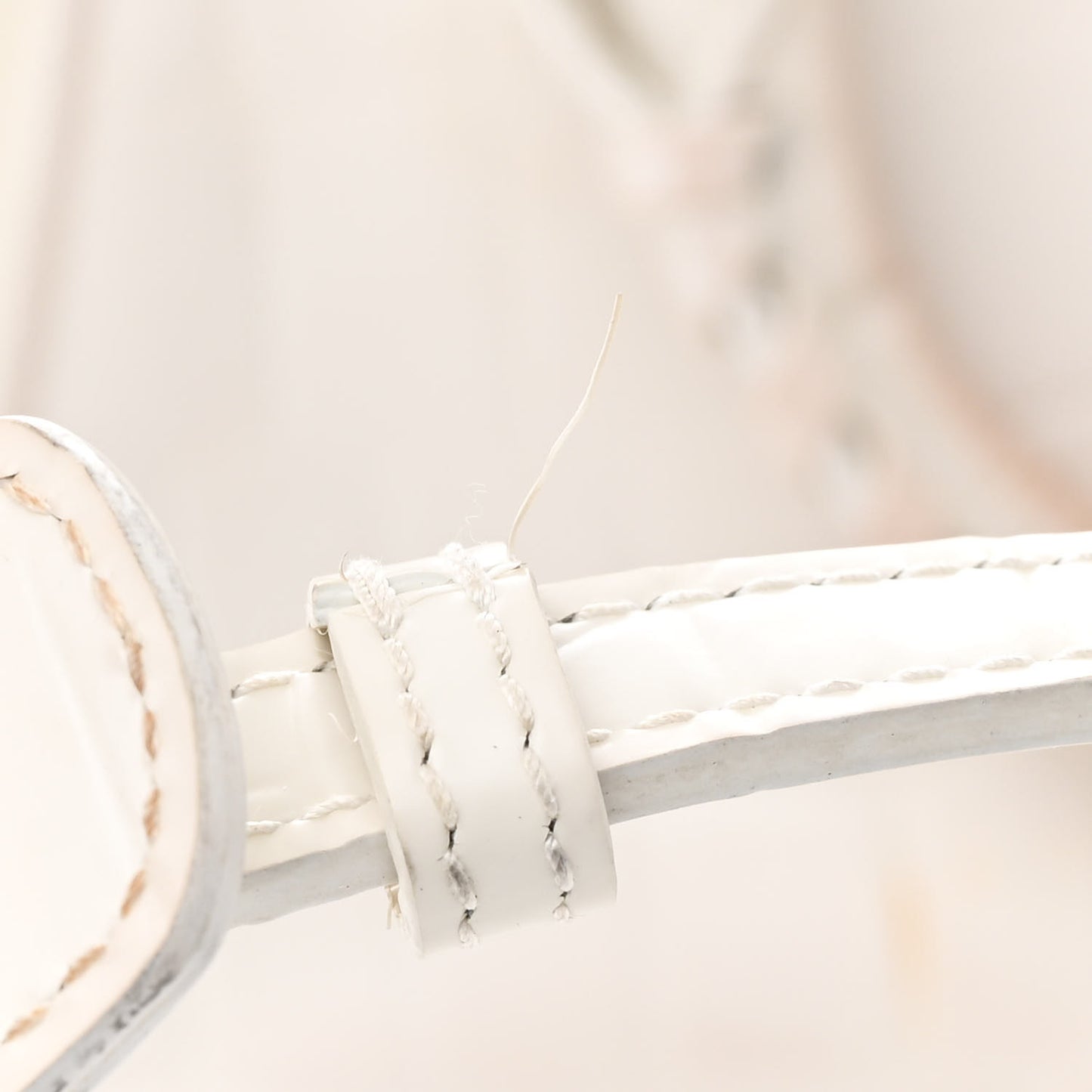 Semi Shiny Calfskin Crocodile Embossed Neo Classic Silver Hardware Mini City White