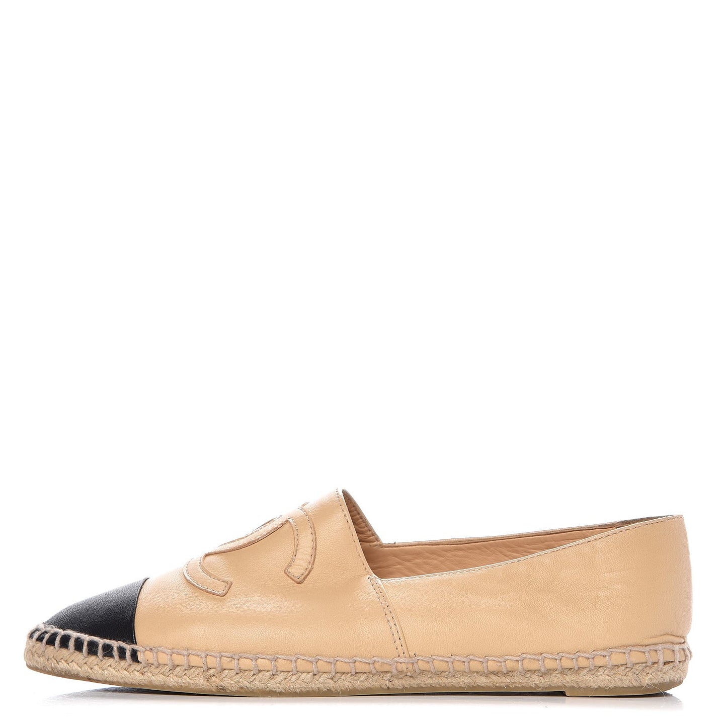 Lambskin CC Espadrilles 40 Beige Black