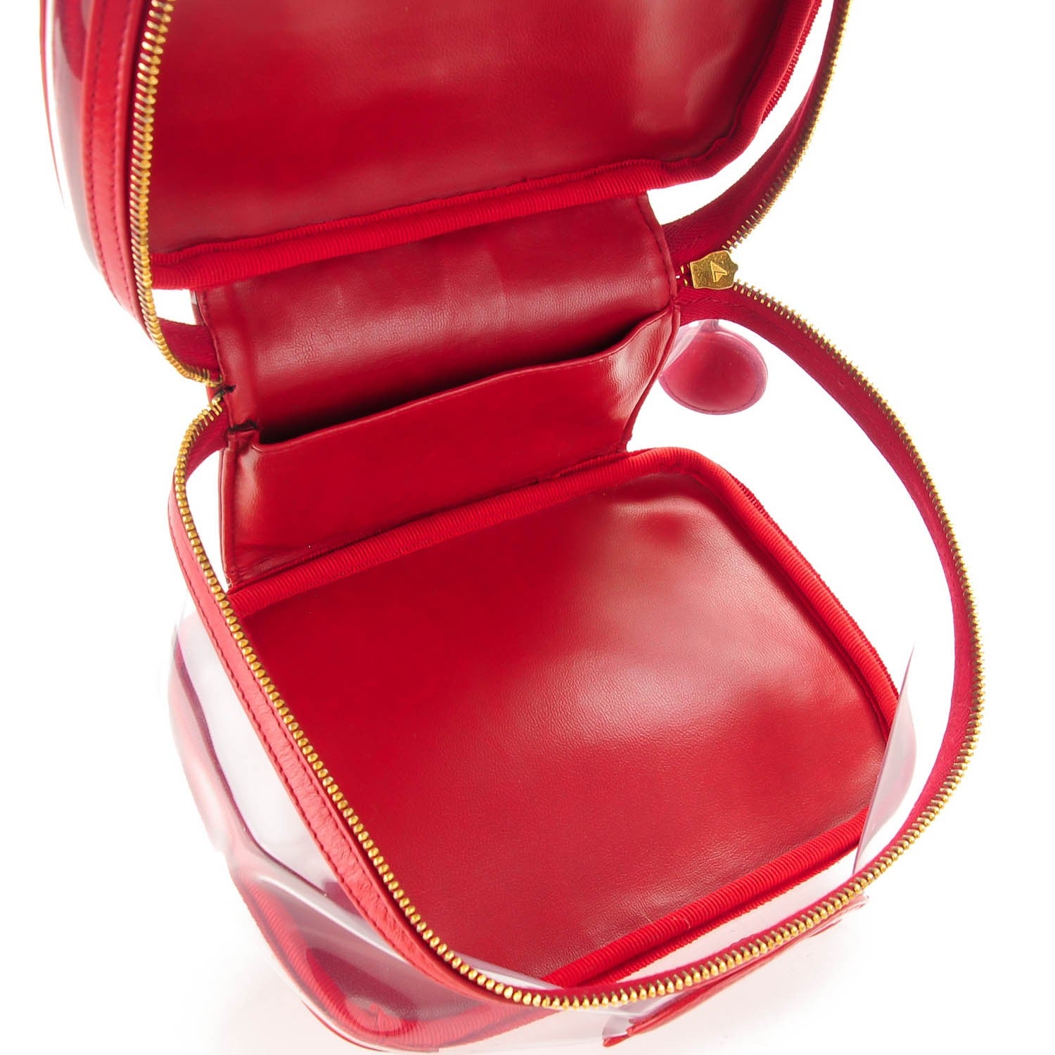 Chanel Vinyl Lambskin Vanity Cosmetic Case Red 5 of 7
