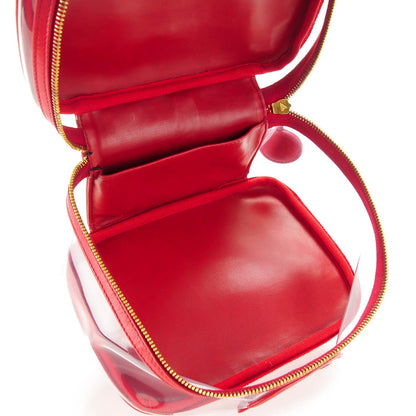 Chanel Vinyl Lambskin Vanity Cosmetic Case Red 5 of 7
