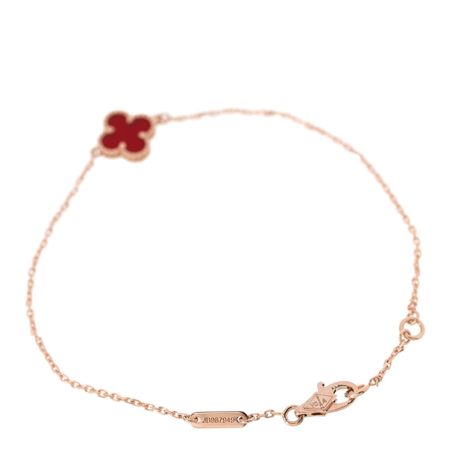 18K Rose Gold Carnelian Sweet Alhambra Bracelet