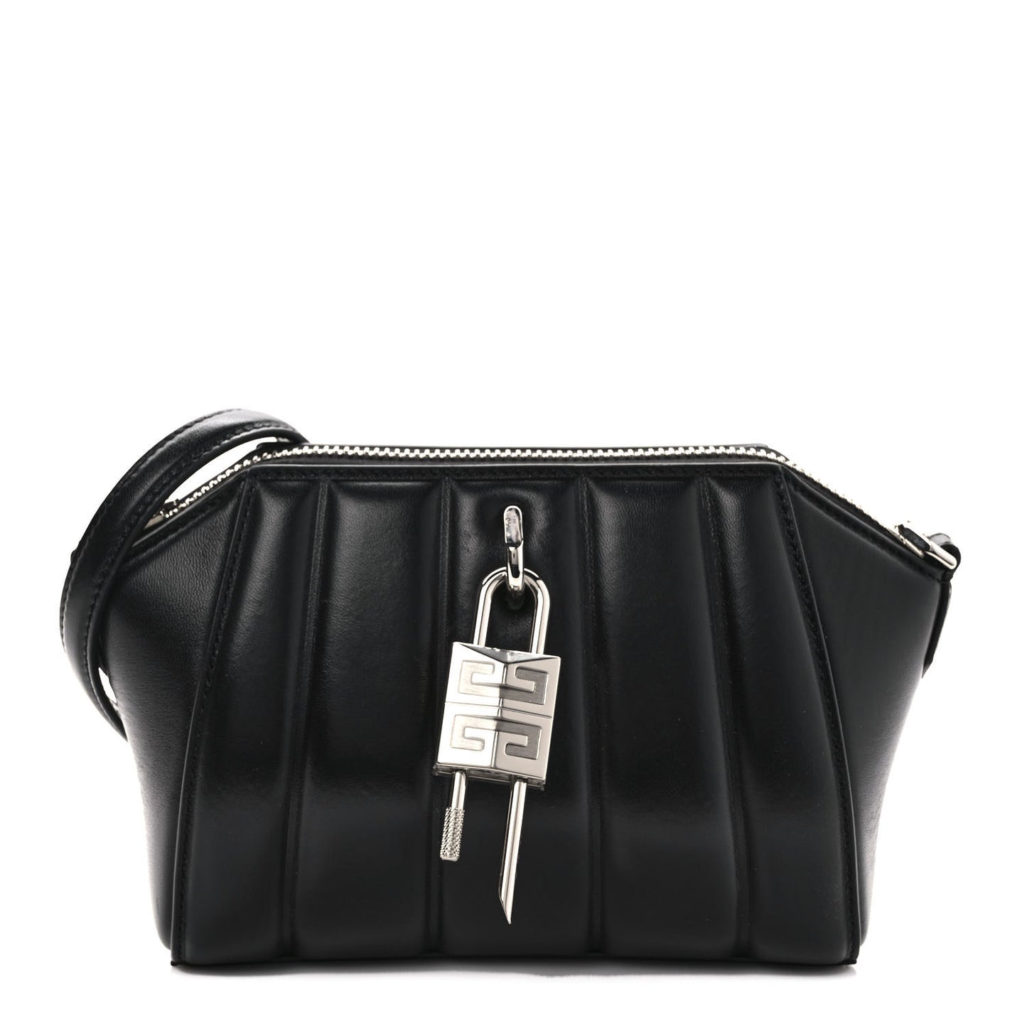 Lambskin XS Lock Antigona Shoulder Bag Black