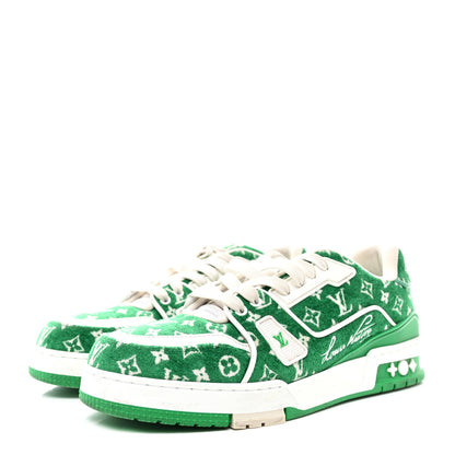Louis Vuitton Jacquard Velvet Monogram Mens LV Trainer Sneakers 7 Vert 3 of 13