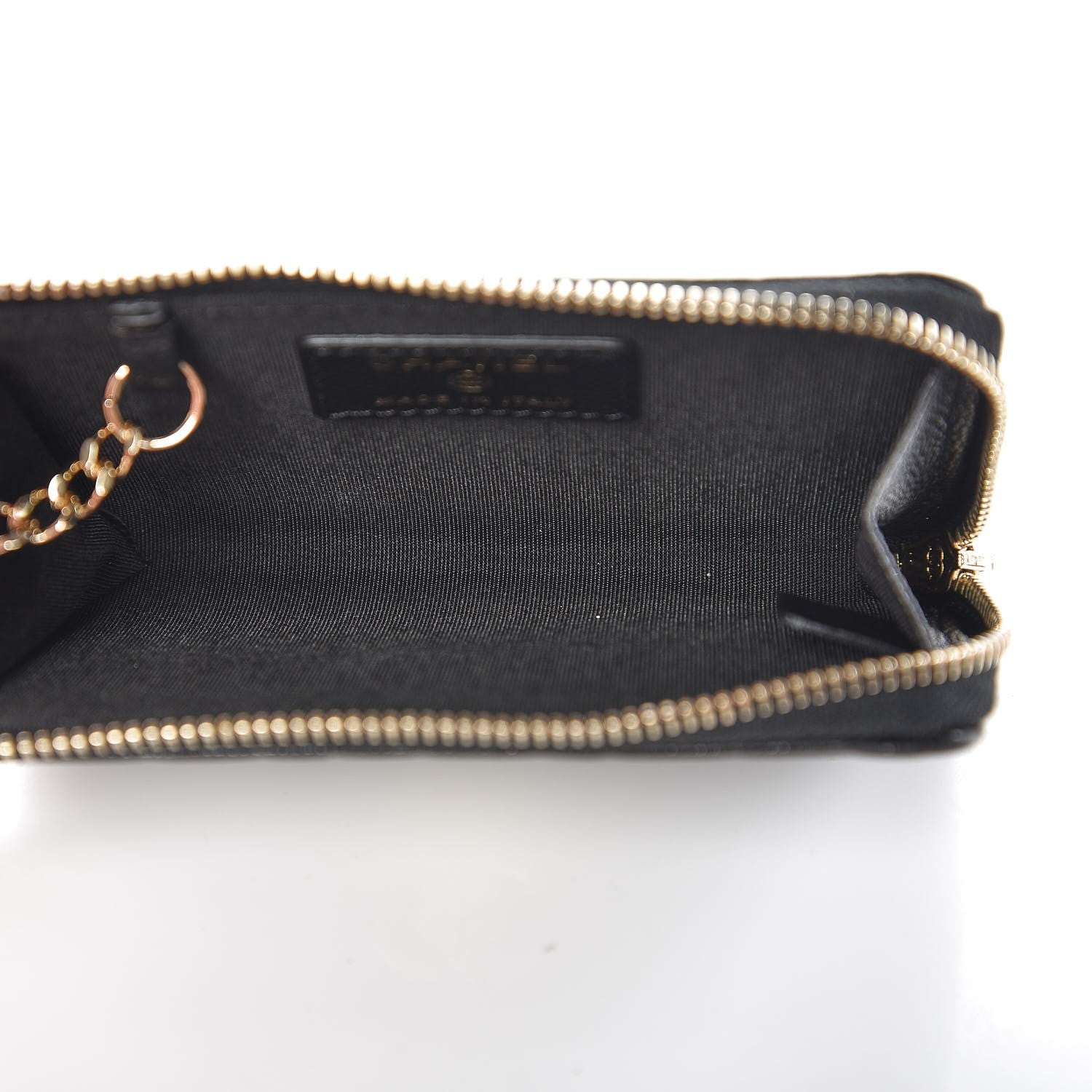 Chanel Caviar Camellia Embossed Key Holder Case Black 5 of 8