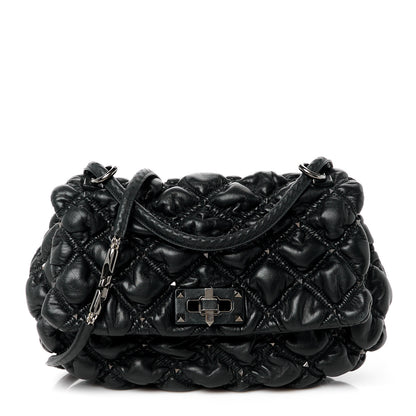 Valentino Garavani Nappa Medium Spikeme Shoulder Bag Black 1 of 11