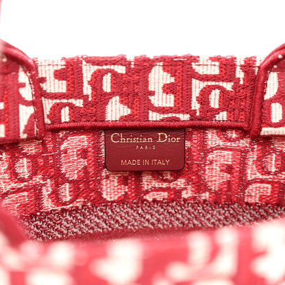 Christian Dior Oblique Small Book Tote Burgundy Multicolor 6 of 10