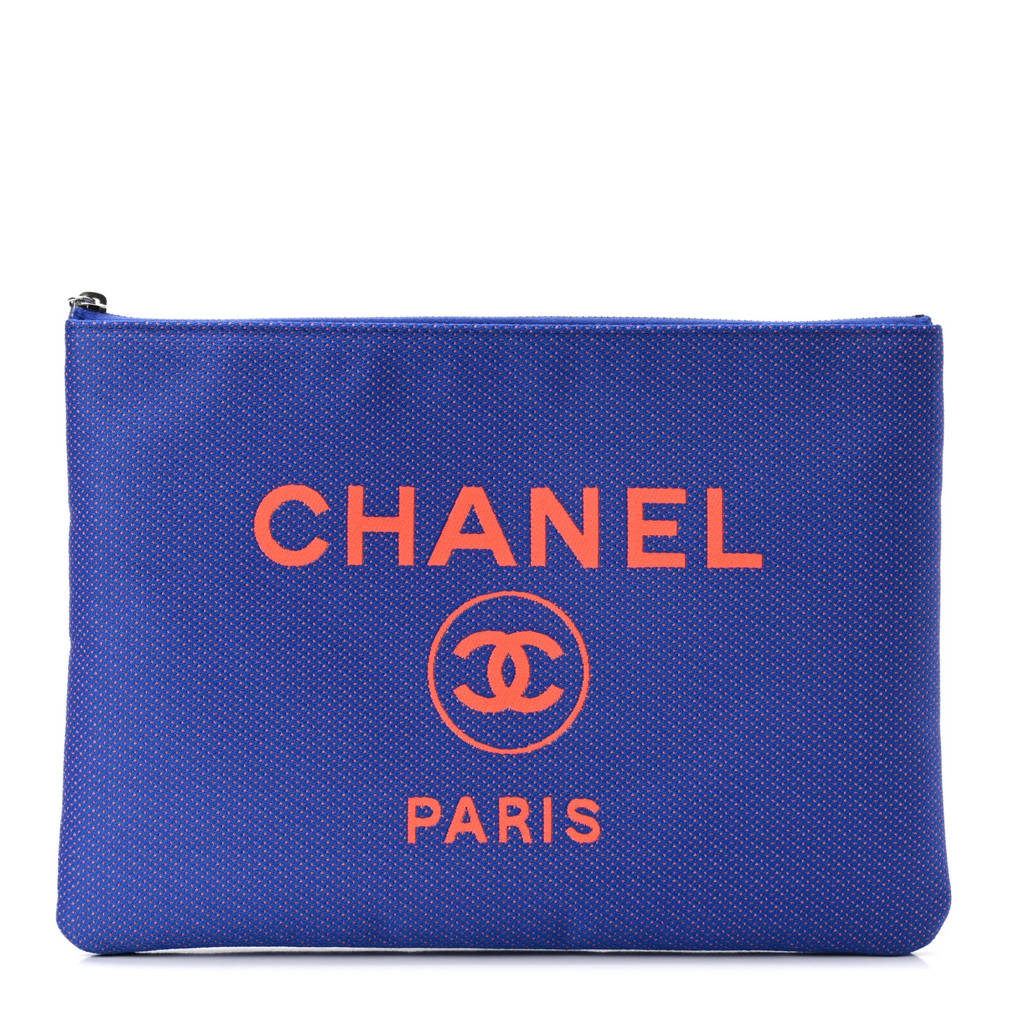 Mixed Fibers Medium Deauville Pouch Clutch Blue Orange