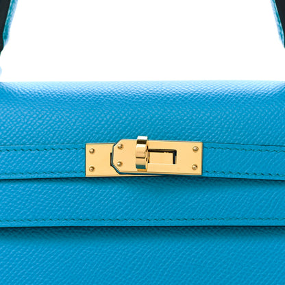 Hermes Epsom Kelly Sellier 25 Bleu Frida 11 of 11