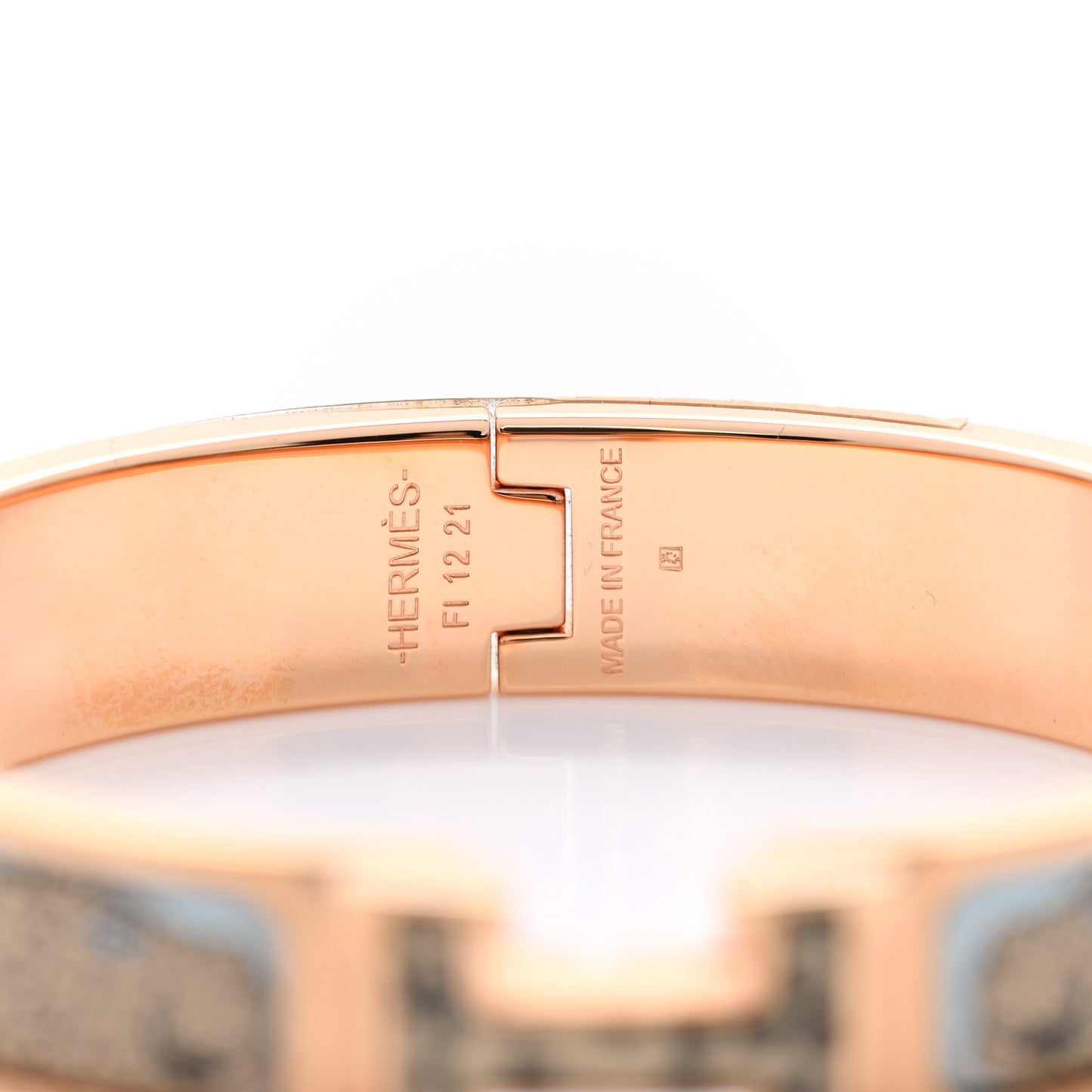 Enamel Printed Narrow Leopards Clic Clac H Bracelet Songe Pastel