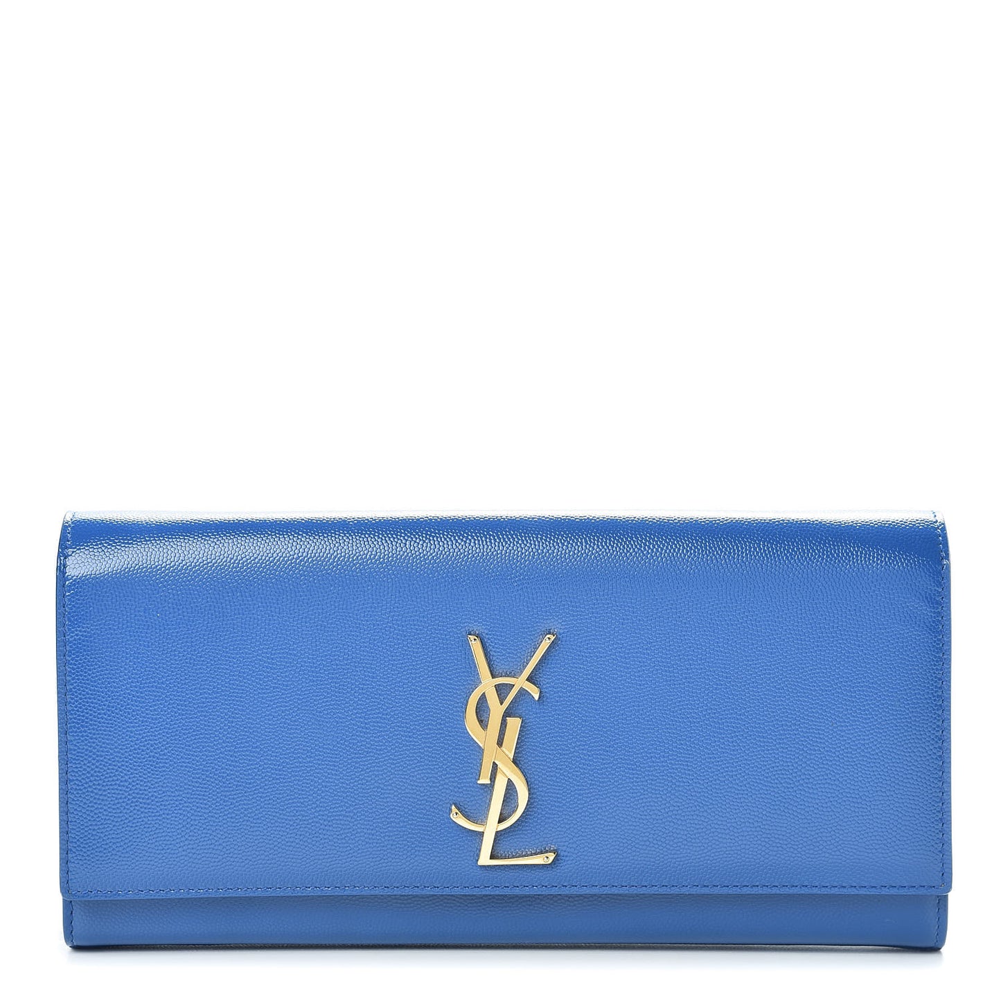 Patent Grain De Poudre Classic Monogram Cassandre Clutch Blue