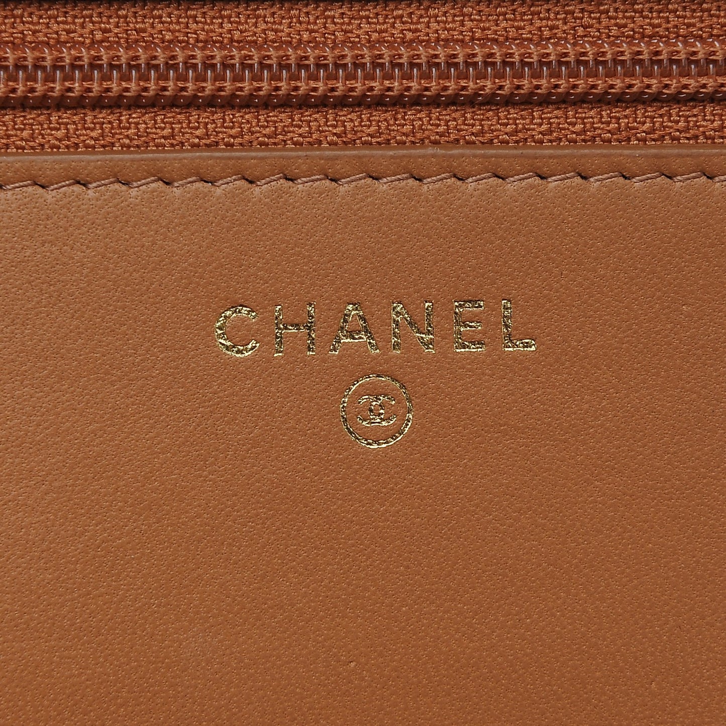 Lambskin Quilted Trendy CC Wallet On Chain WOC Camel