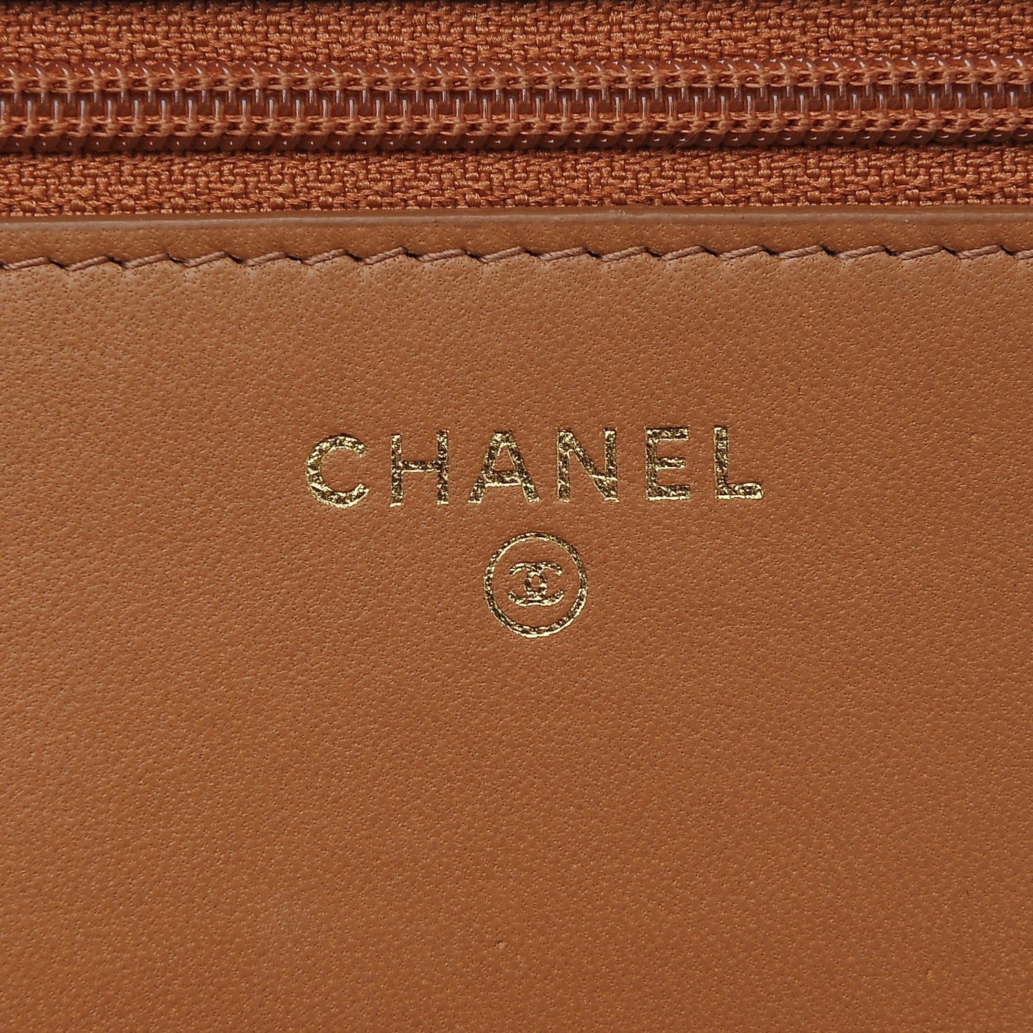 Chanel Lambskin Quilted Trendy CC Wallet On Chain WOC Camel 8 of 10