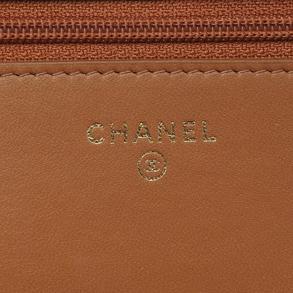 Chanel Lambskin Quilted Trendy CC Wallet On Chain WOC Camel 8 of 10