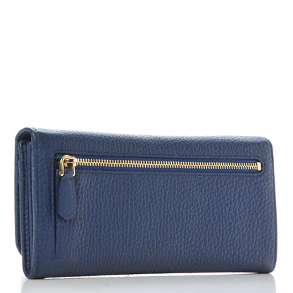 Prada Vitello Daino Continental Flap Wallet Inchiostro 3 of 7