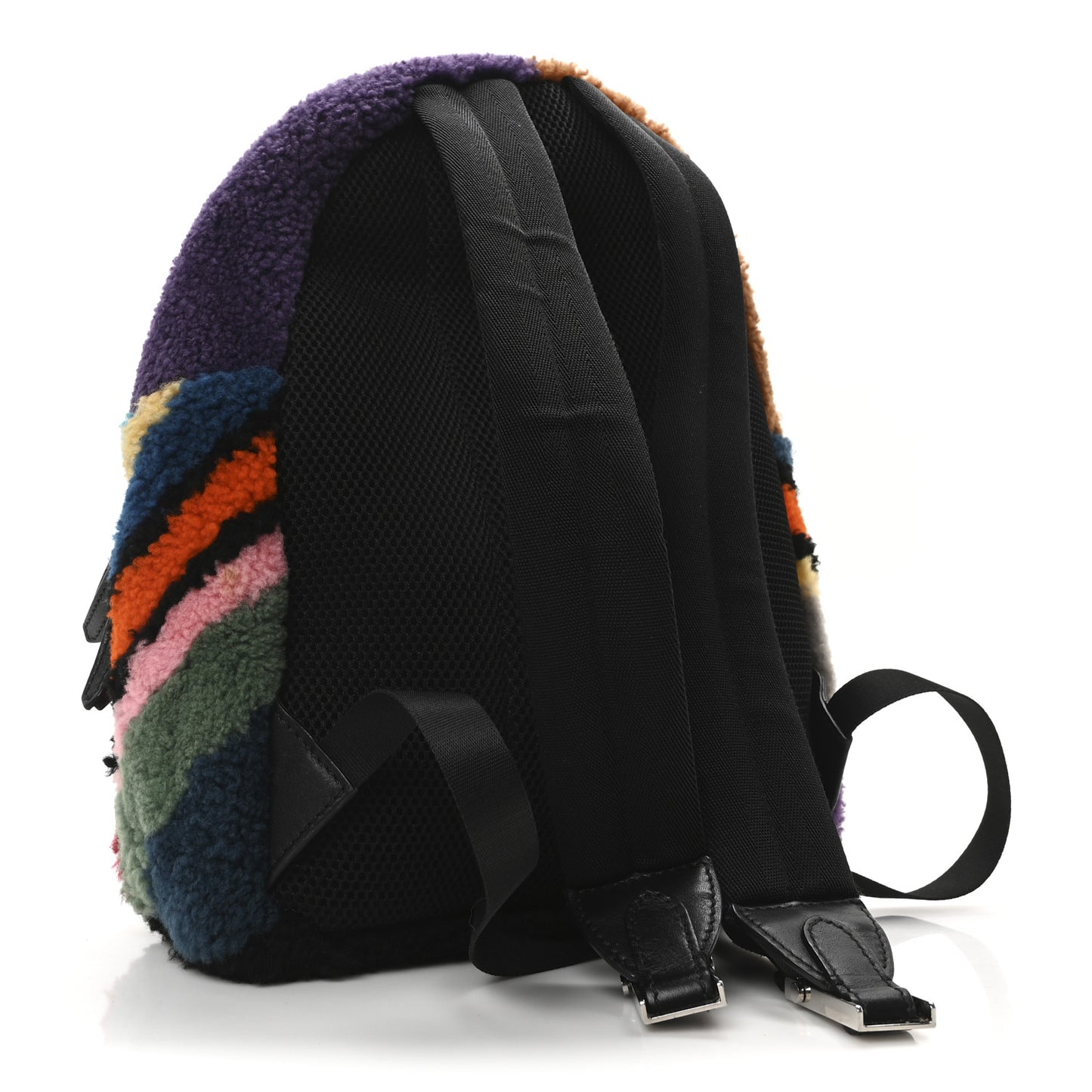 Shearling Geometric Monster Backpack Multicolor