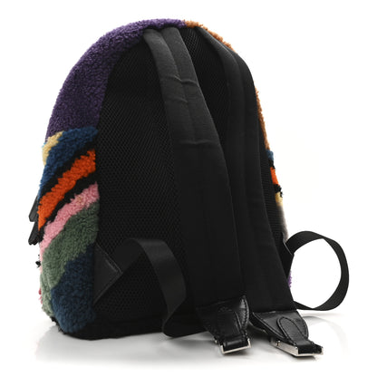 Fendi Shearling Geometric Monster Backpack Multicolor 3 of 10