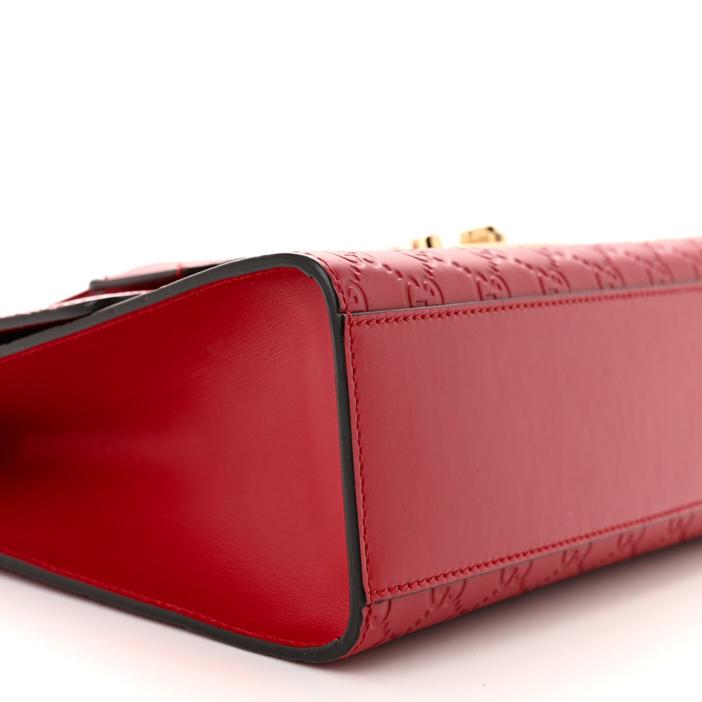 Guccissima Medium Padlock Shoulder Bag Hibiscus Red