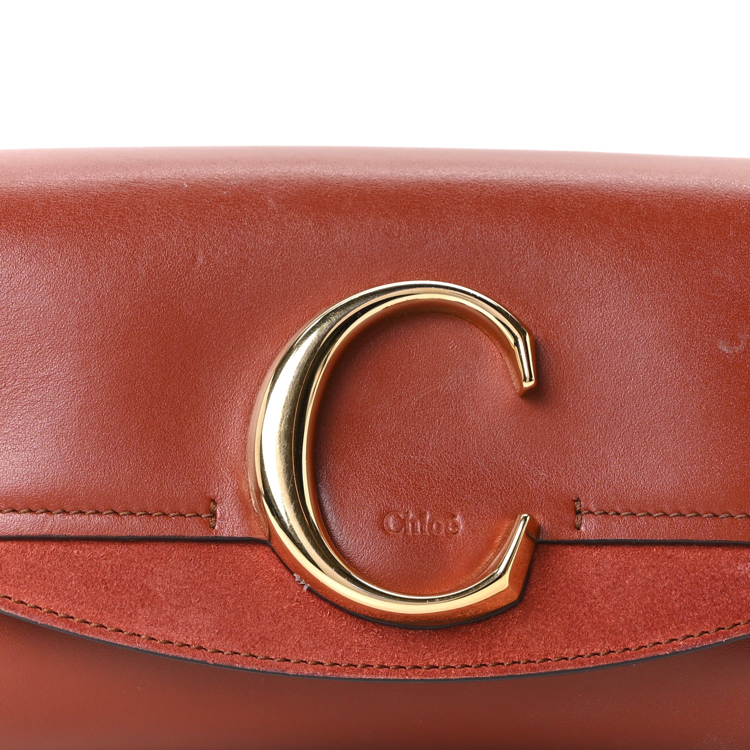 Chloe Calfskin Suede C Belt Bag Sepia Brown 8 of 10