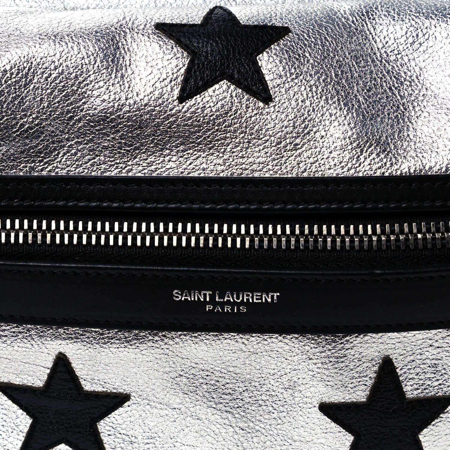 Saint Laurent Metallic Buffalo Star Hunting Backpack Silver Black 10 of 11