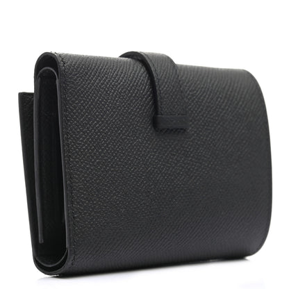 Hermes Epsom Tri-Fold Compact Bearn Wallet Black 3 of 7