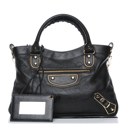Balenciaga Chevre Gold Metallic Edge Hardware Town Black 1 of 8